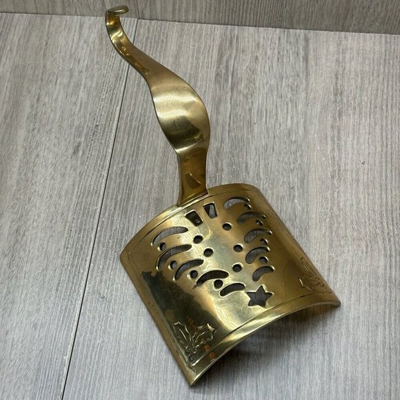Vintage Pair Metal Brass Tree Christmas Stocking Hanger Hook Holiday Decor Gold - Picture 3 of 11